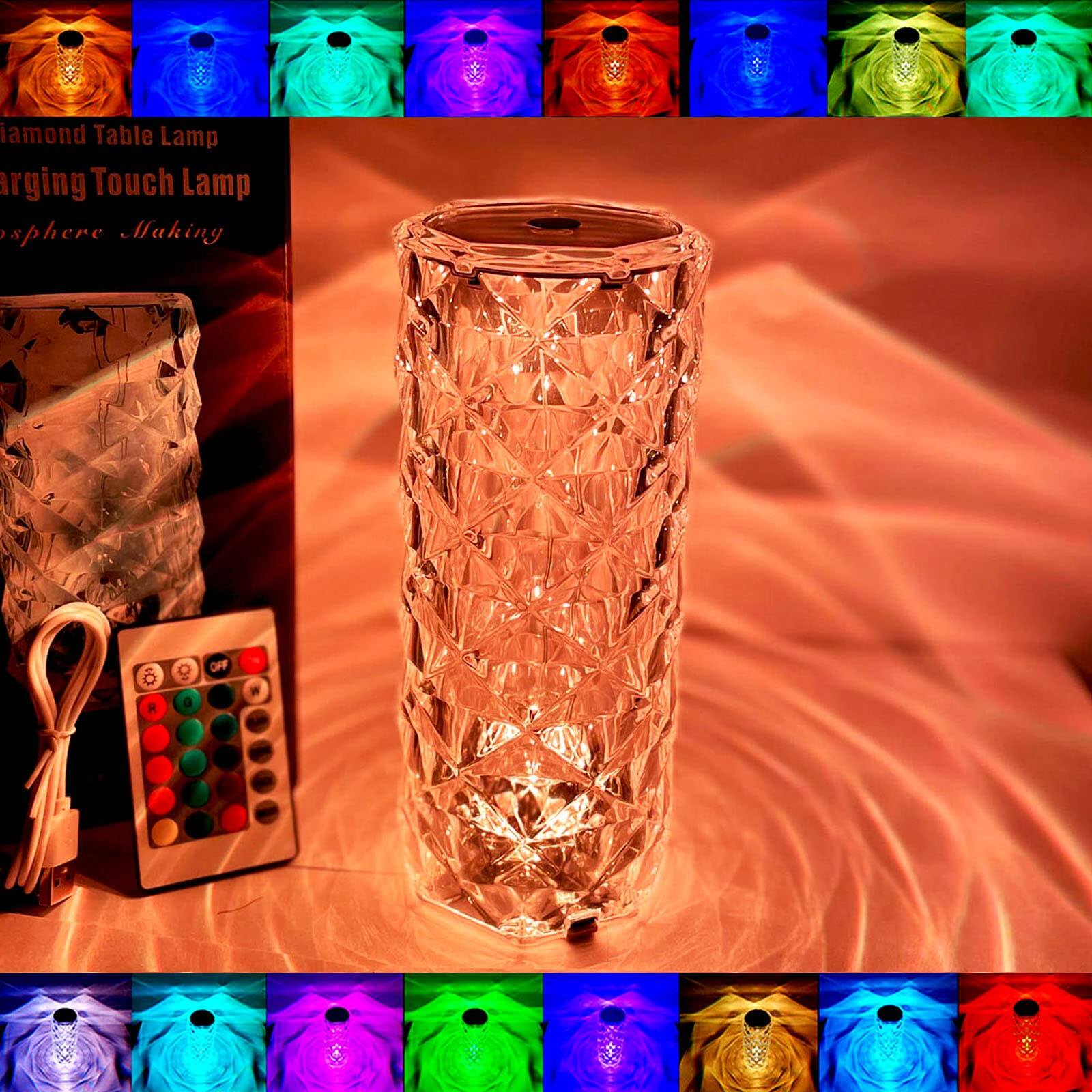 16 Color RGB Crystal Diamond Table Lamp 2 pice - Image 3