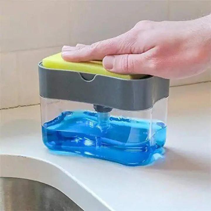 2-in-1 Dish Soap Dispenser with Sponge Holder